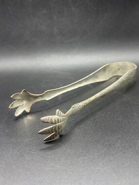 Vintage Talon Motif Serving Tongs Claws Metal MCM Barware Kitchen Utensil Server